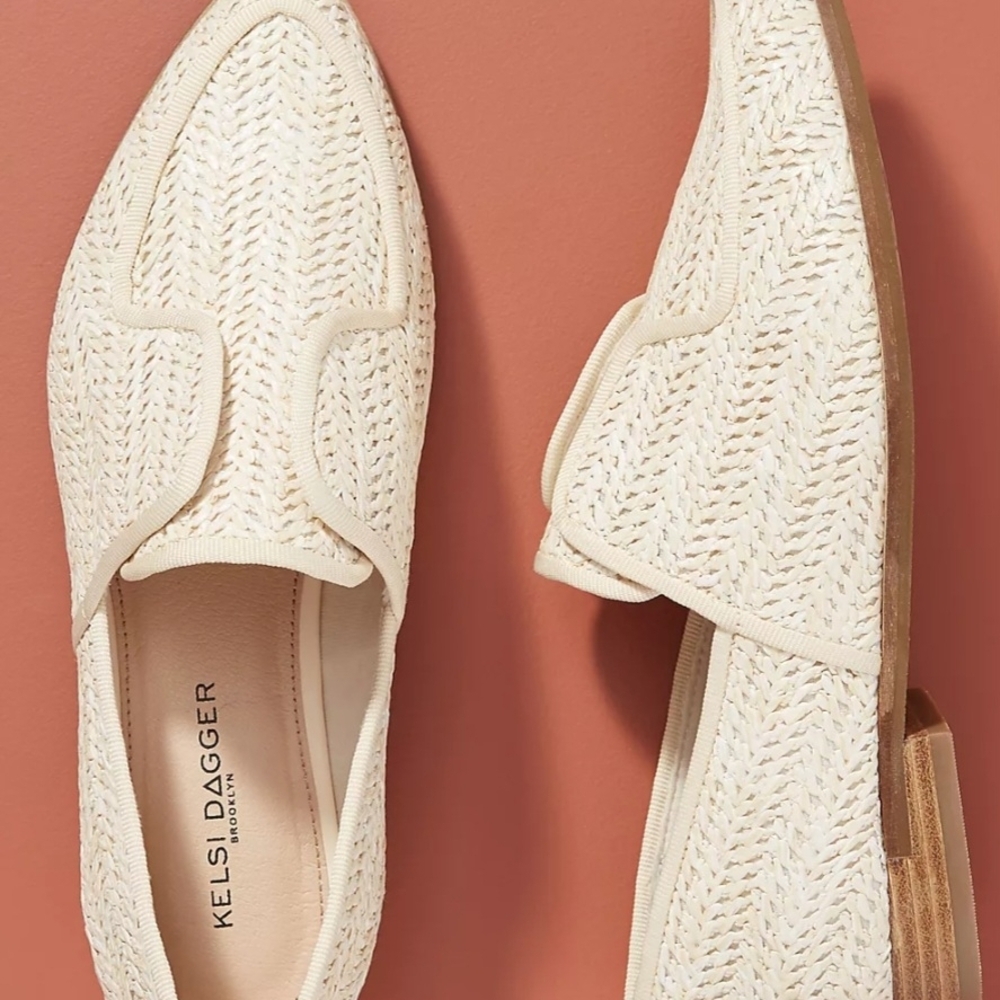 Kelsi Dagger Women's Textured Cream Loafers